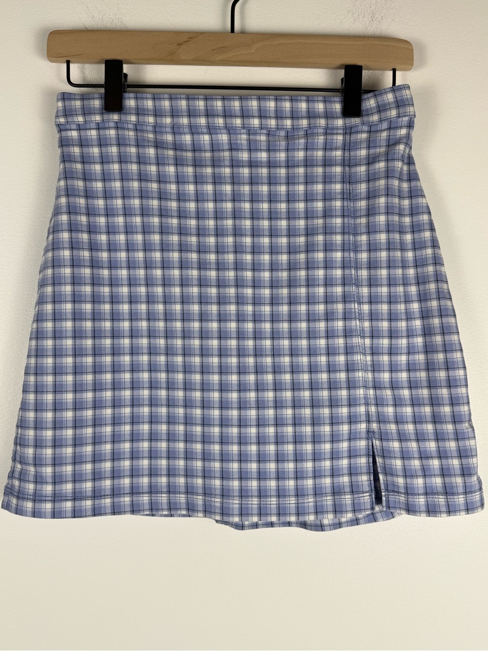 Hollister‎ Light Blue and White Plaid Mini Skirt